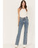 Image #3 - Wrangler Women's Two tone Color Block High Rise Westward Bootcut Jeans, Blue, hi-res