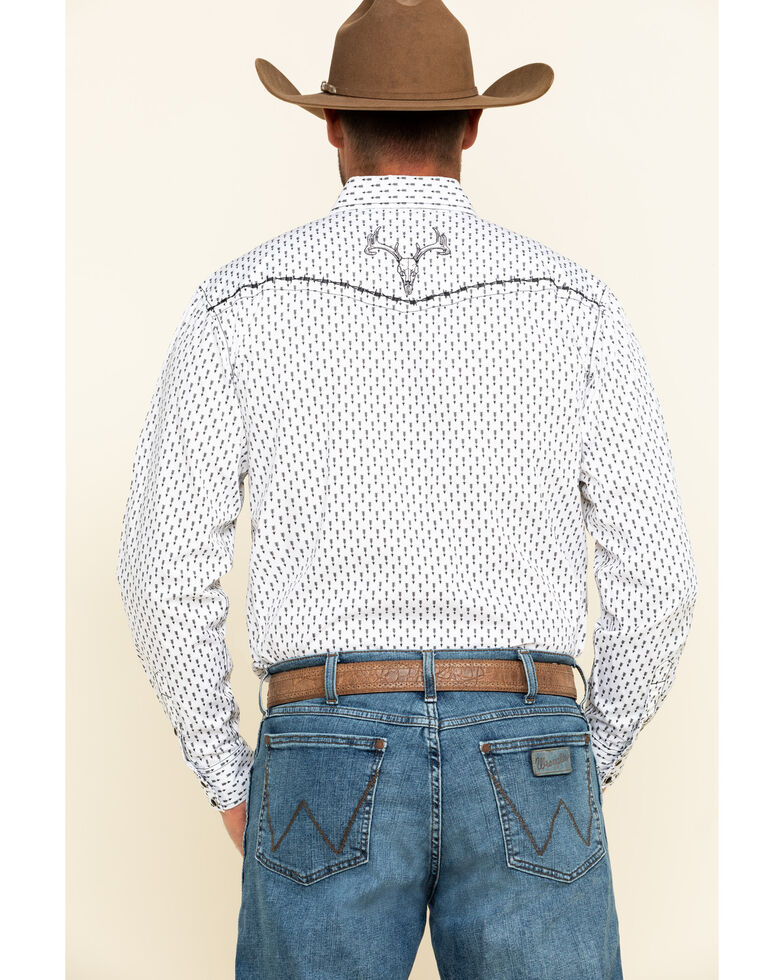 Cowboy Hardware Men S White Arrow Geo Print Long Sleeve Western