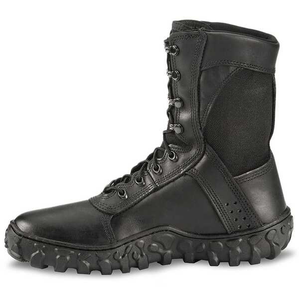 Image #3 - Rocky S2V Vented 8" Lace-Up Military Boots - Round Toe, Black, hi-res