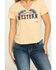 Image #4 - Ariat Women's Mustard Western Vibes V-Neck Graphic Tee, Dark Yellow, hi-res