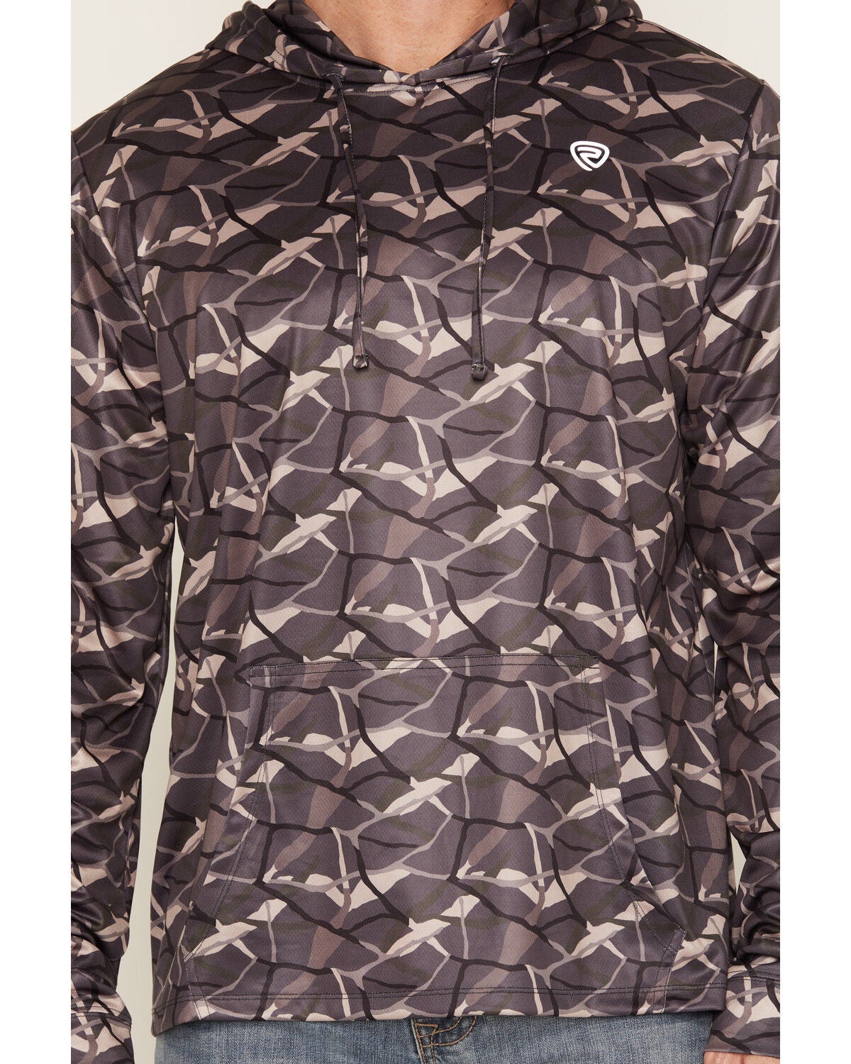 Image #3 - Rock & Roll Denim Men's Camo Print Long Sleeve Hooded Performance Shirt, Taupe, hi-res