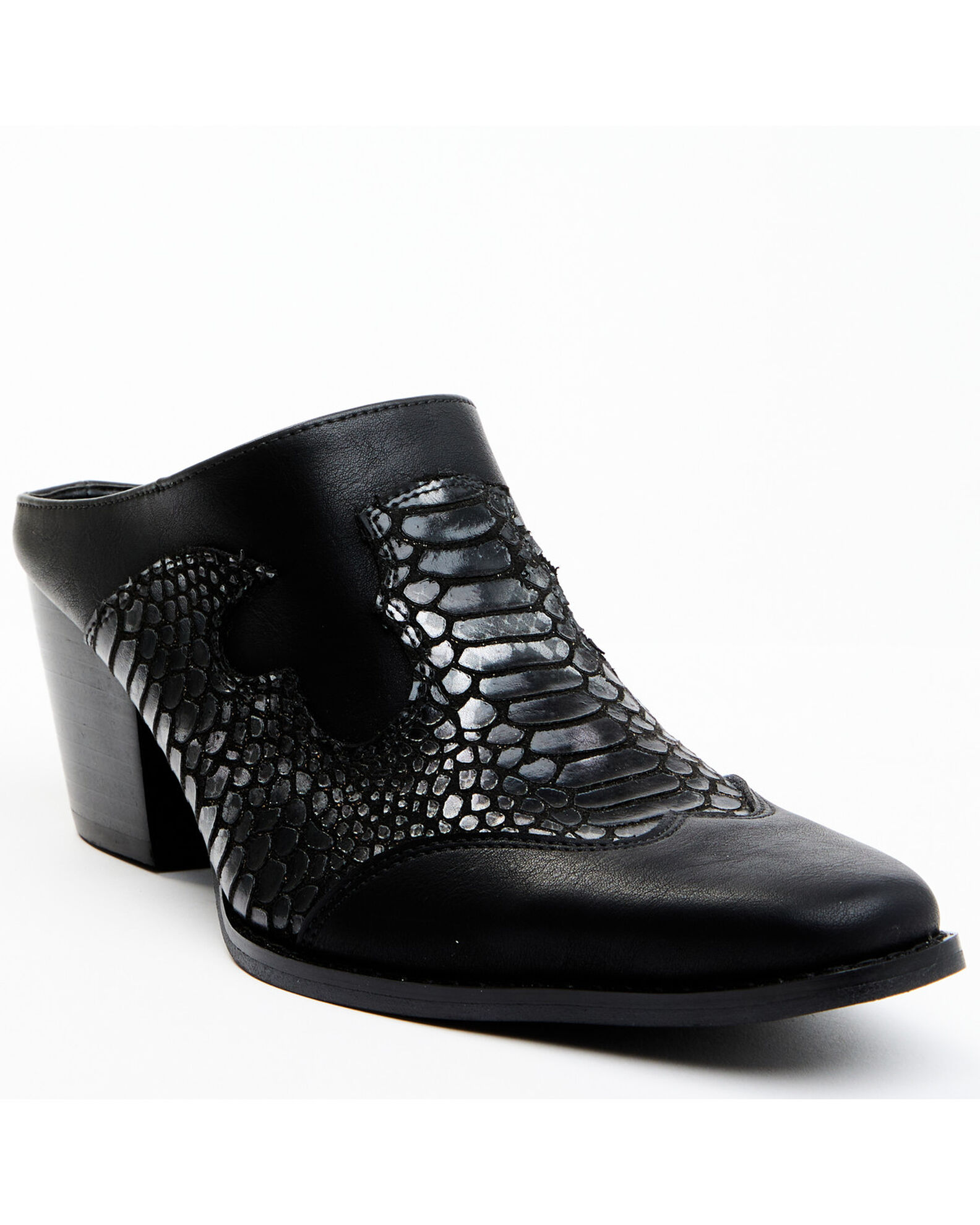 Matisse snakeskin top mules