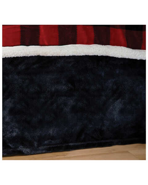  Carstens Home Solid Black Plush Velvet Bed Skirt - Twin Size  , Black, hi-res