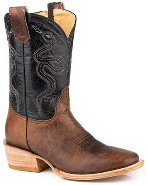 Image #1 - Roper Men's Ride Em' Cowboy Concealed Carry Western Boots - Square Toe, Tan, hi-res