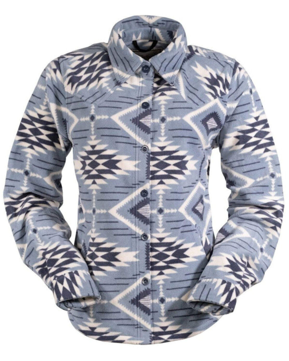 Image #1 - Outback Trading Co. Women's Eleanor Southwestern Fleece Shacket, Blue, hi-res