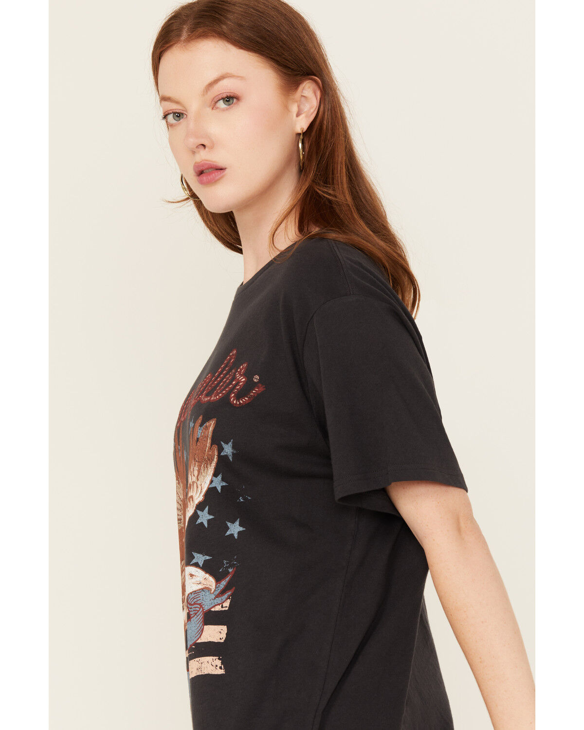 Image #2 - Wrangler Women's Eagle Short Sleeve Graphic Tee, Black, hi-res