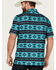 Image #4 - Panhandle Men's Southwestern Print Short Sleeve Performance Polo Shirt , Turquoise, hi-res
