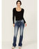 Image #3 - Miss Me Women's Medium Wash Dream Catcher Pocket Mid Rise Bootcut Stretch Denim Jeans, , hi-res