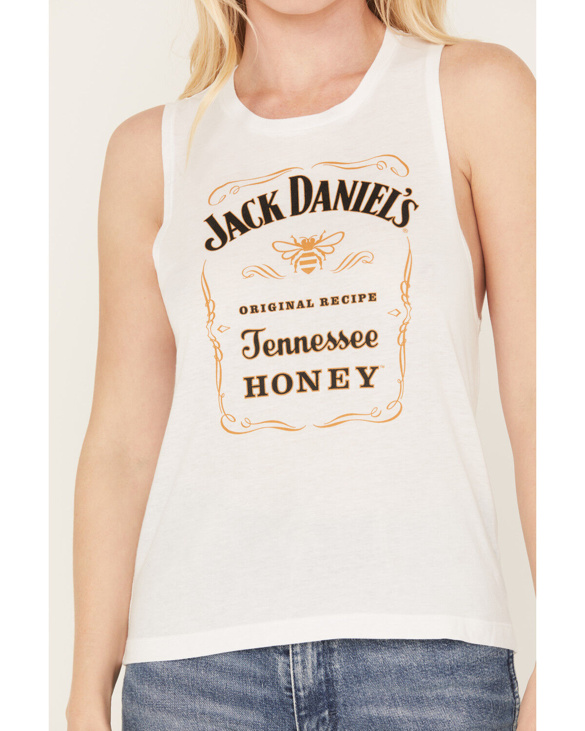 Image #3 - Jack Daniels Women's Honey Logo Muscle Tank, Ivory, hi-res