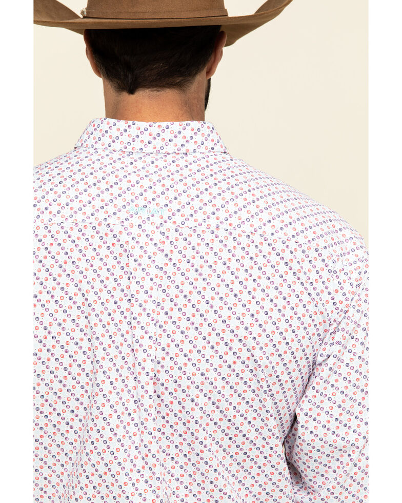 Ariat Men's Inman Small Geo Print Long Sleeve Western Shirt - Tall , White, hi-res