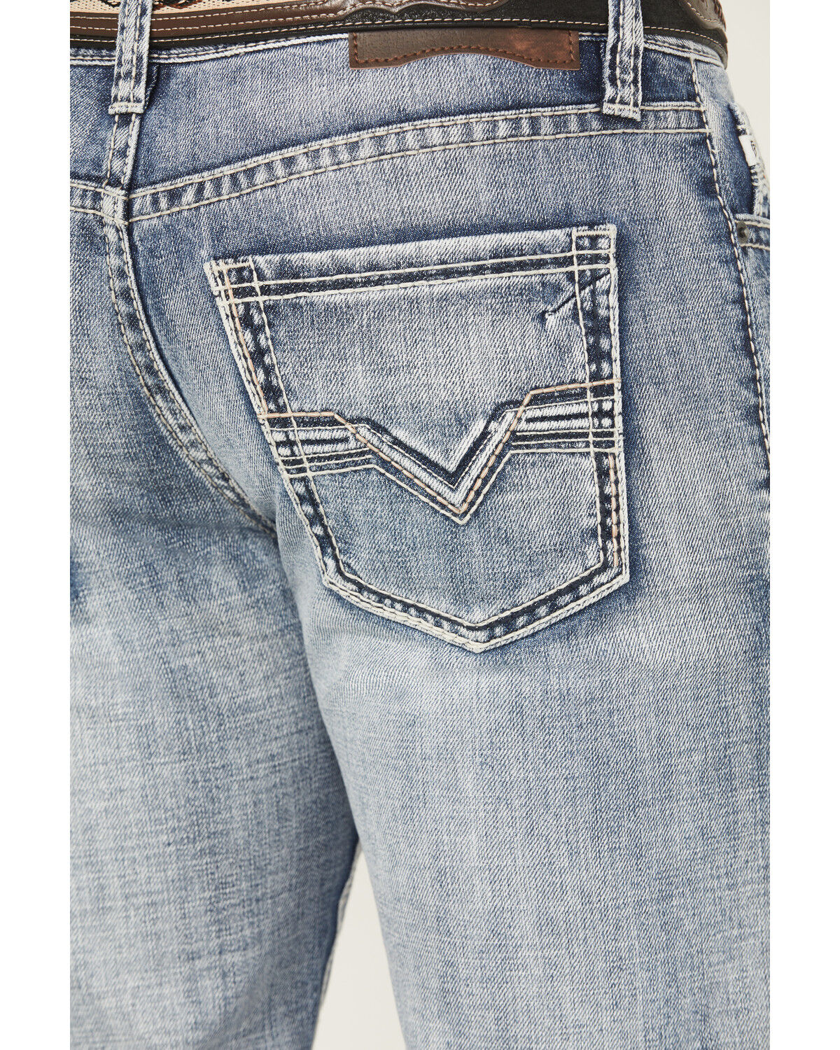 Image #4 - Rock & Roll Denim Men's Light Wash Double Barrel Relaxed Straight Denim Jeans, Light Wash, hi-res