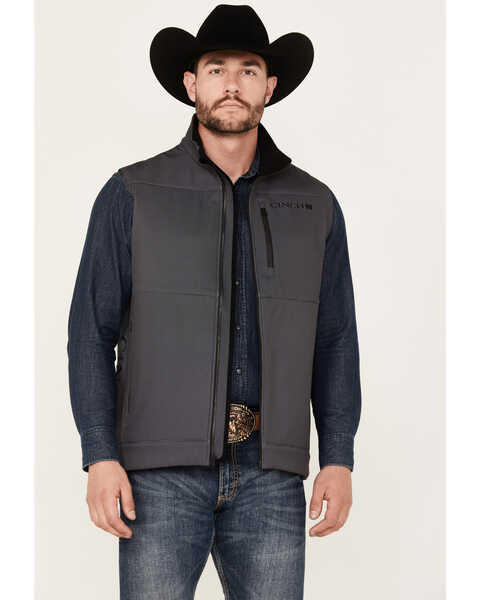 Image #1 - Cinch Men's Bonded Solid Vest , Charcoal, hi-res