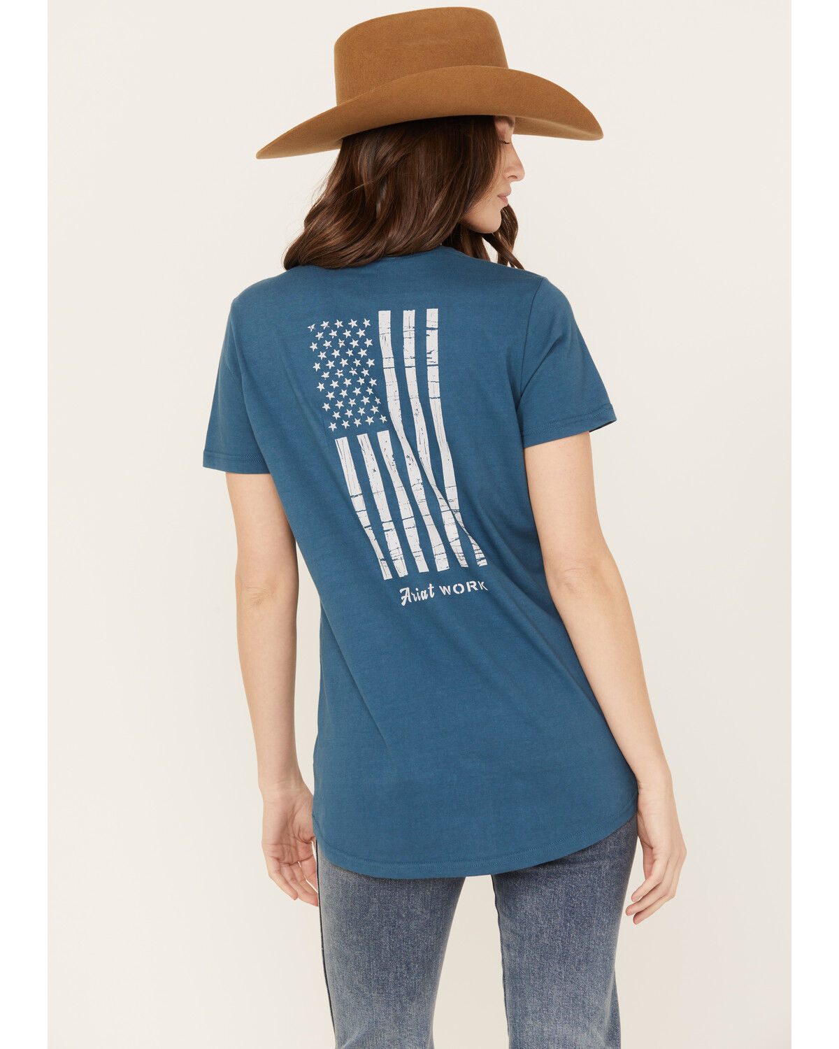 Image #3 - Ariat Women's Rebar Short Sleeve Work Tee, Medium Blue, hi-res