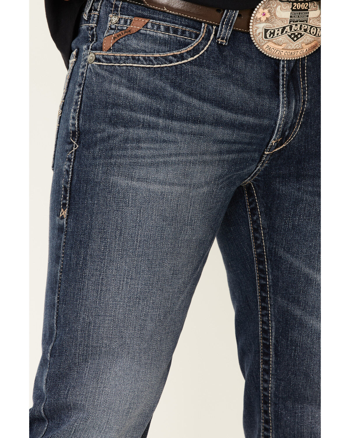 Image #5 - Ariat Men's M2 Cassidy Owens Traditional Relaxed Bootcut Jeans, Blue, hi-res