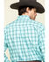 George Strait By Wrangler Men's Turquoise Plaid Long Sleeve Western Shirt , Turquoise, hi-res