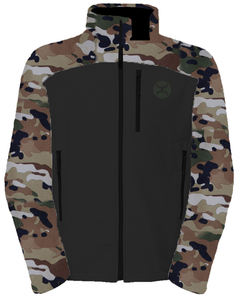 HOOey Men's Camo Softshell Zip-Up Athletic Jacket , Camouflage, hi-res