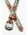 Image #2 - Roper Girls' Floral Hand Tooled Belt, Chocolate/turquoise, hi-res