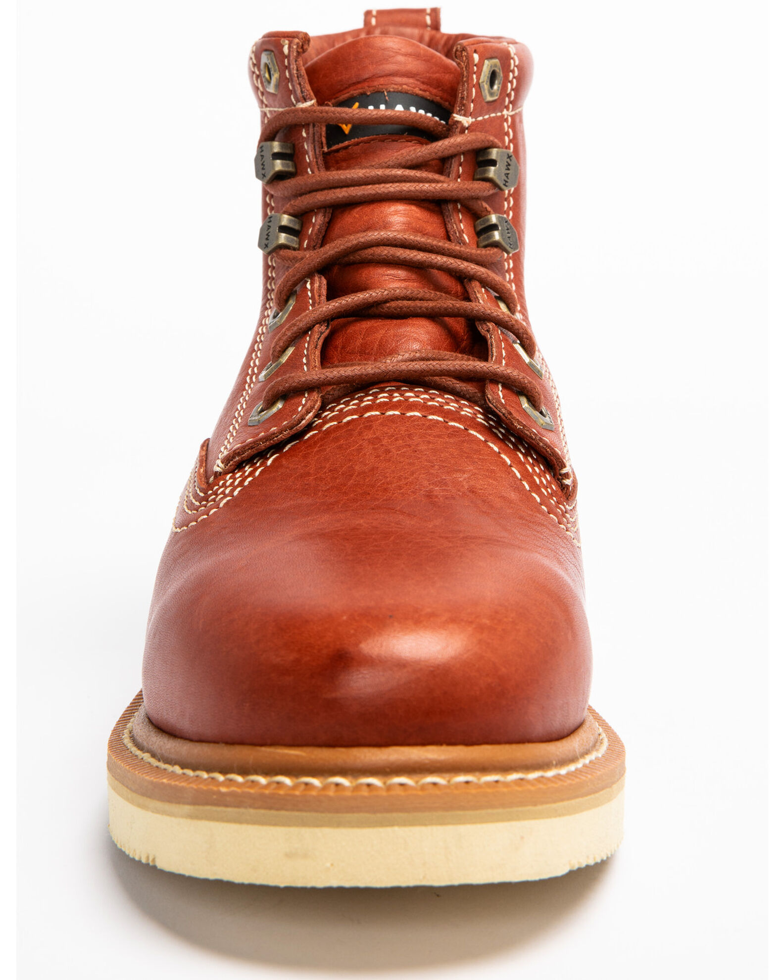 Image #4 - Hawx Men's 6" Grade Work Boots - Soft Toe, Red, hi-res