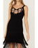 Image #2 - Idyllwind Women's Strawberry Hill Embroidered Floral Fringe Mini Dress, Black, hi-res