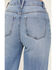 Image #4 - Vibrant Denim Women's Medium Wash High Rise Floral Stretch Wide Leg Jeans, Medium Wash, hi-res