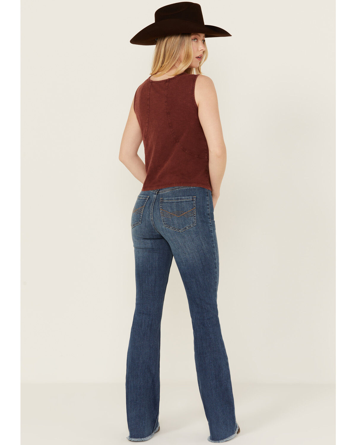 Image #3 - Idyllwind Women's Dark Wash Outlaw Super High Rise Bootcut Stretch Denim Jeans, Dark Wash, hi-res