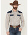 Image #1 - Panhandle Men's Southwestern Striped Long Sleeve Snap Western Shirt, Natural, hi-res
