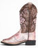 Image #3 - Shyanne Girls' Aria Faux Leather Western Boots - Square Toe, Pink, hi-res