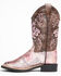 Shyanne Youth Girls' Faux Leather Western Boots - Square Toe, Pink, hi-res