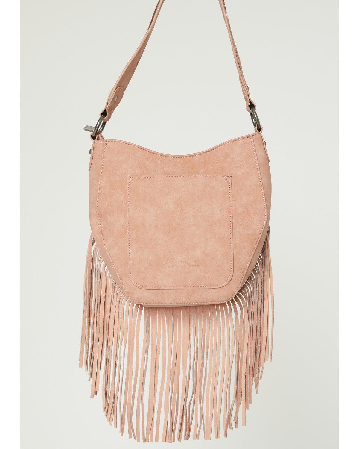 Image #3 - Montana West Women's Tooled Fringe Hobo Shoulder Bag, Dark Pink, hi-res