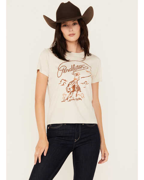 Pendleton Women's Rodeo Cowgirl Graphic Tee, Off White, hi-res