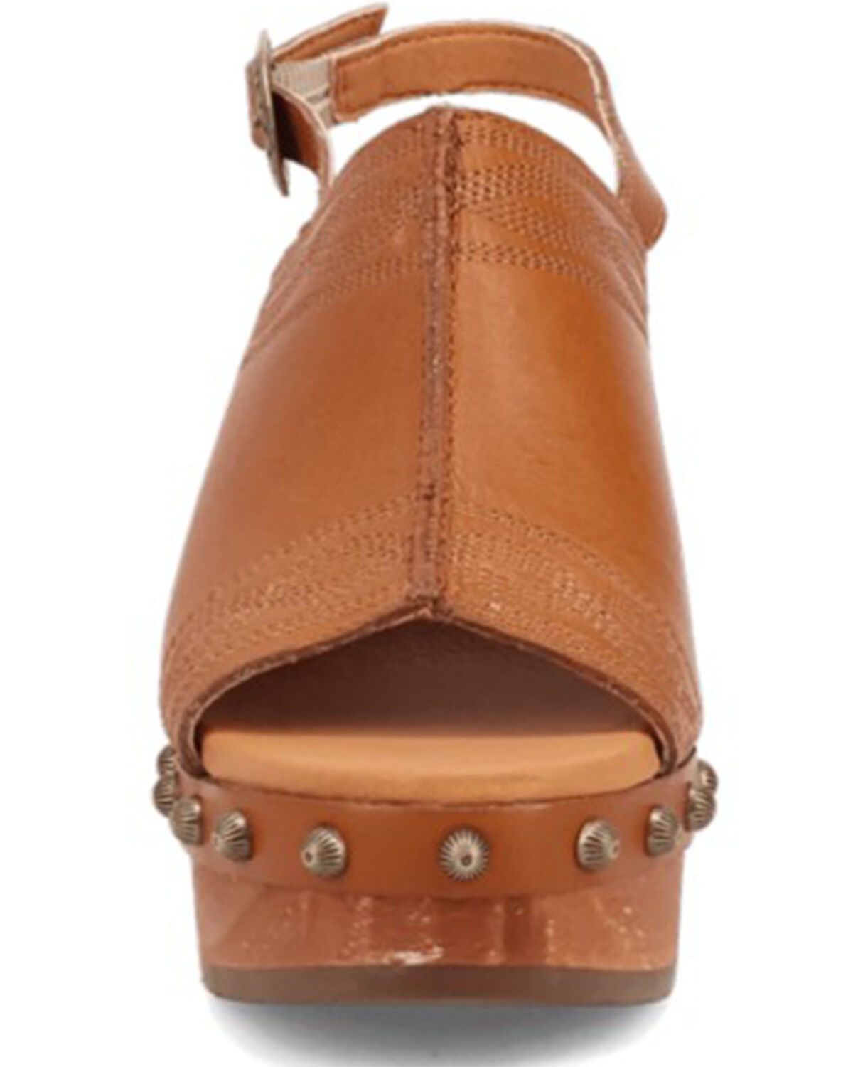 Image #4 - Dingo Women's Clover Wooden Sandals, Tan, hi-res
