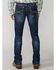 Image #1 - Stetson Rock Fit Barbwire "X" Stitched Jeans, Med Wash, hi-res