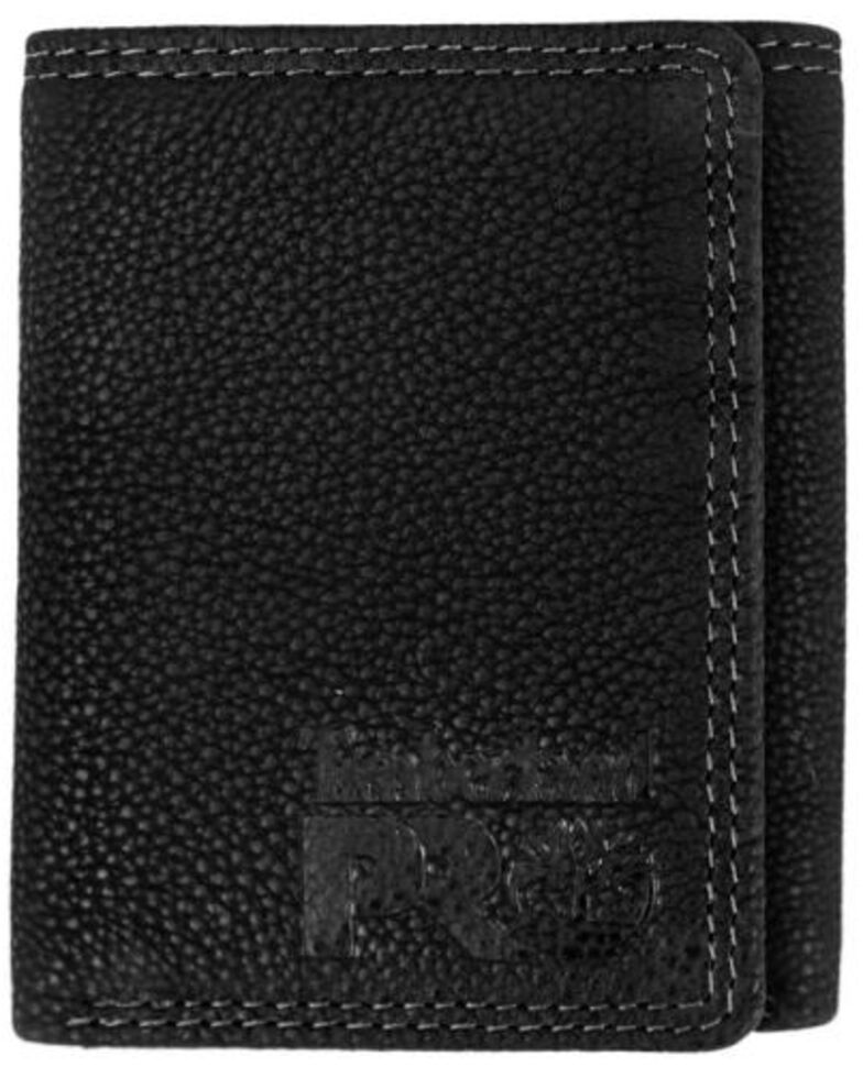 Timberland Men's Black Bullard Trifold Leather Wallet, Black, hi-res