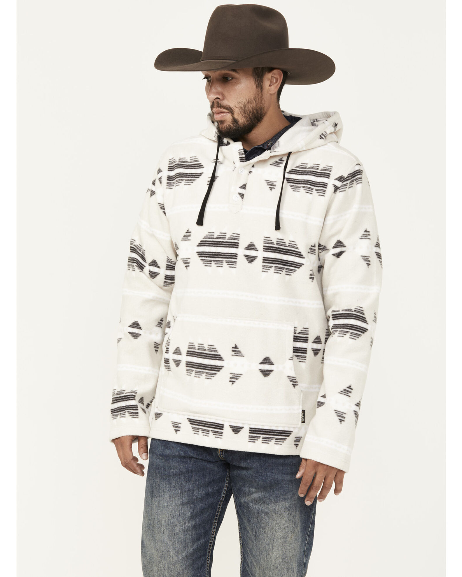 Cinch Men s Southwestern Henley Hooded Sweatshirt Country Outfitter