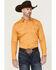 Image #1 - Gibson Men's Solid Long Sleeve Pearl Snap Western Shirt, Gold, hi-res