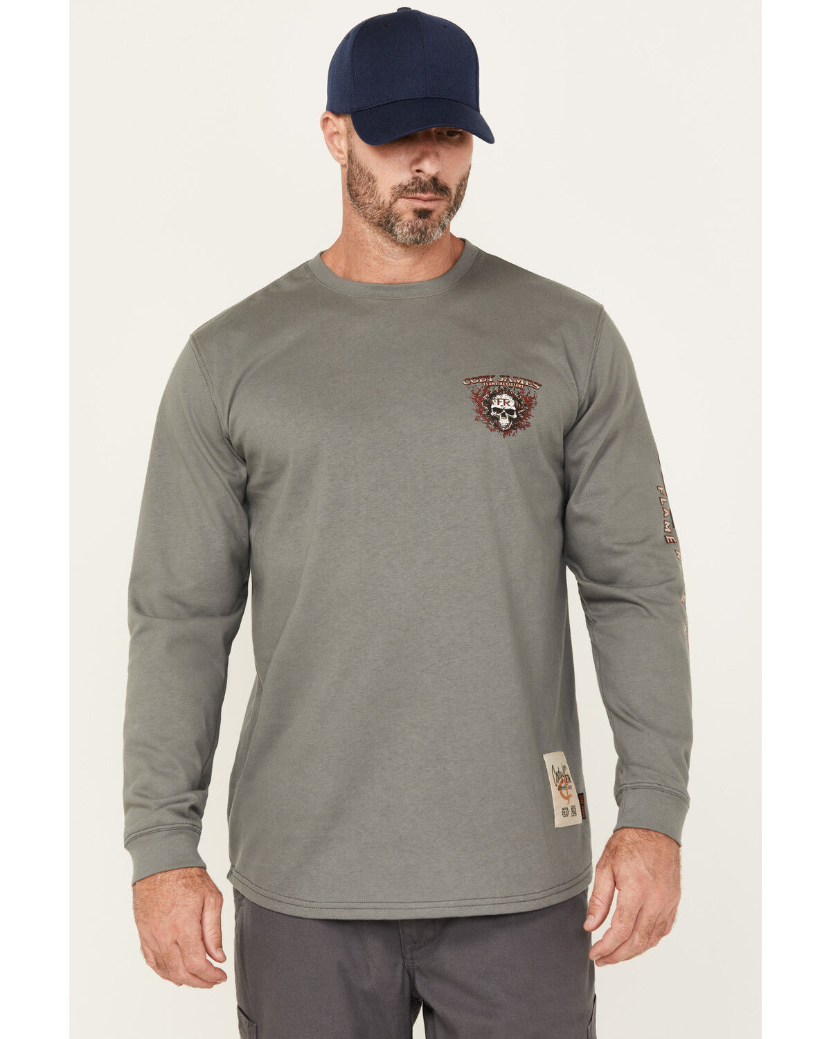 Image #2 - Cody James Men's FR Pyro Long Sleeve Graphic T-Shirt, Grey, hi-res
