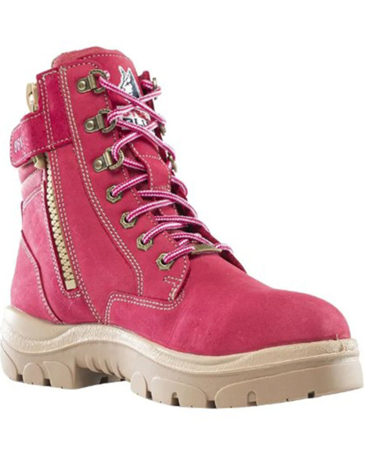 Image #1 - Steel Blue Women's Southern Cross Zip Work Boots - Steel Toe, Pink, hi-res