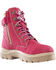 Image #1 - Steel Blue Women's Southern Cross Zip Work Boots - Steel Toe, Pink, hi-res