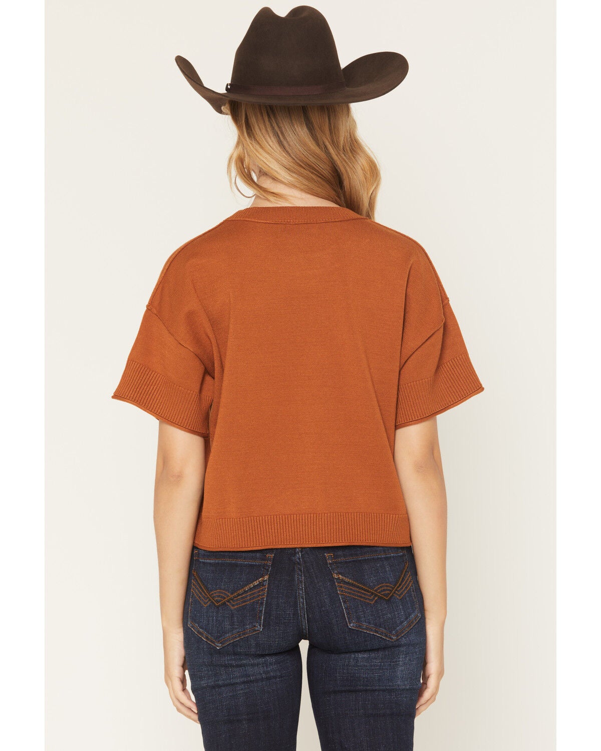 Image #4 - Originality Women's Nashville Horse Short Sleeve Graphic Sweater, Rust Copper, hi-res