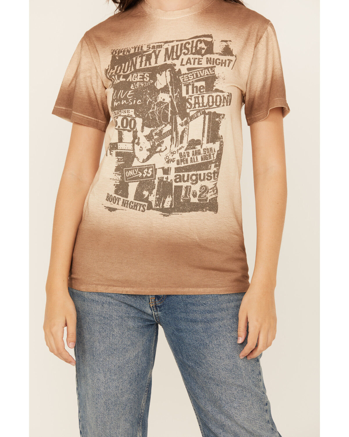 Image #3 - Cut & Paste Women's Tie-Dye Short Sleeve Graphic Tee, Brown, hi-res
