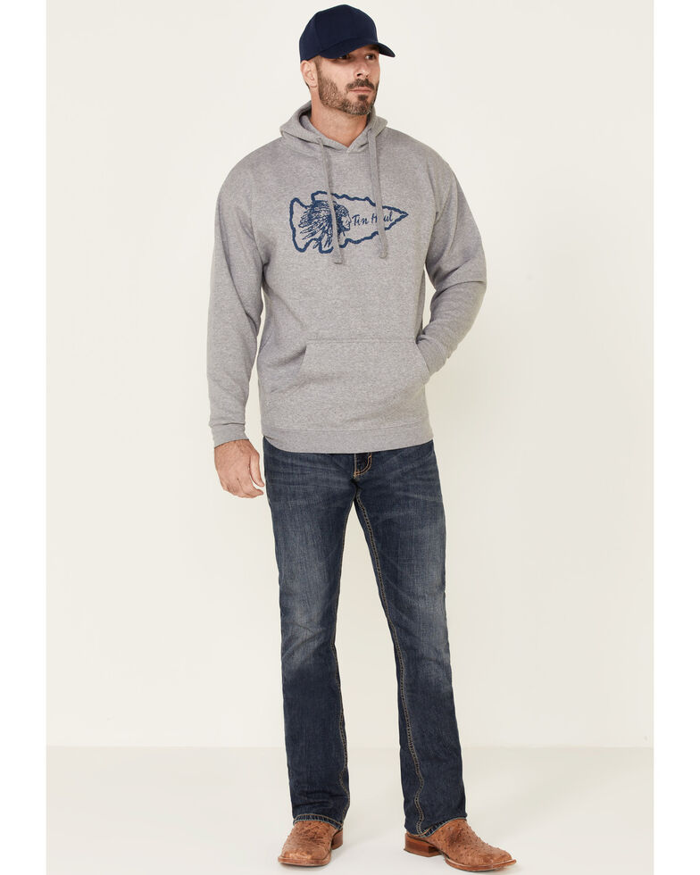 Tin Haul Men's Grey Native Arrowhead Graphic Hooded Sweatshirt , Grey, hi-res