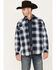 Image #1 - Cody James Men's Plaid Print Button-Down Jacket, Navy, hi-res