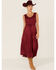 Image #2 - Scully Women's Lace-Up Jacquard Maxi Dress, Burgundy, hi-res