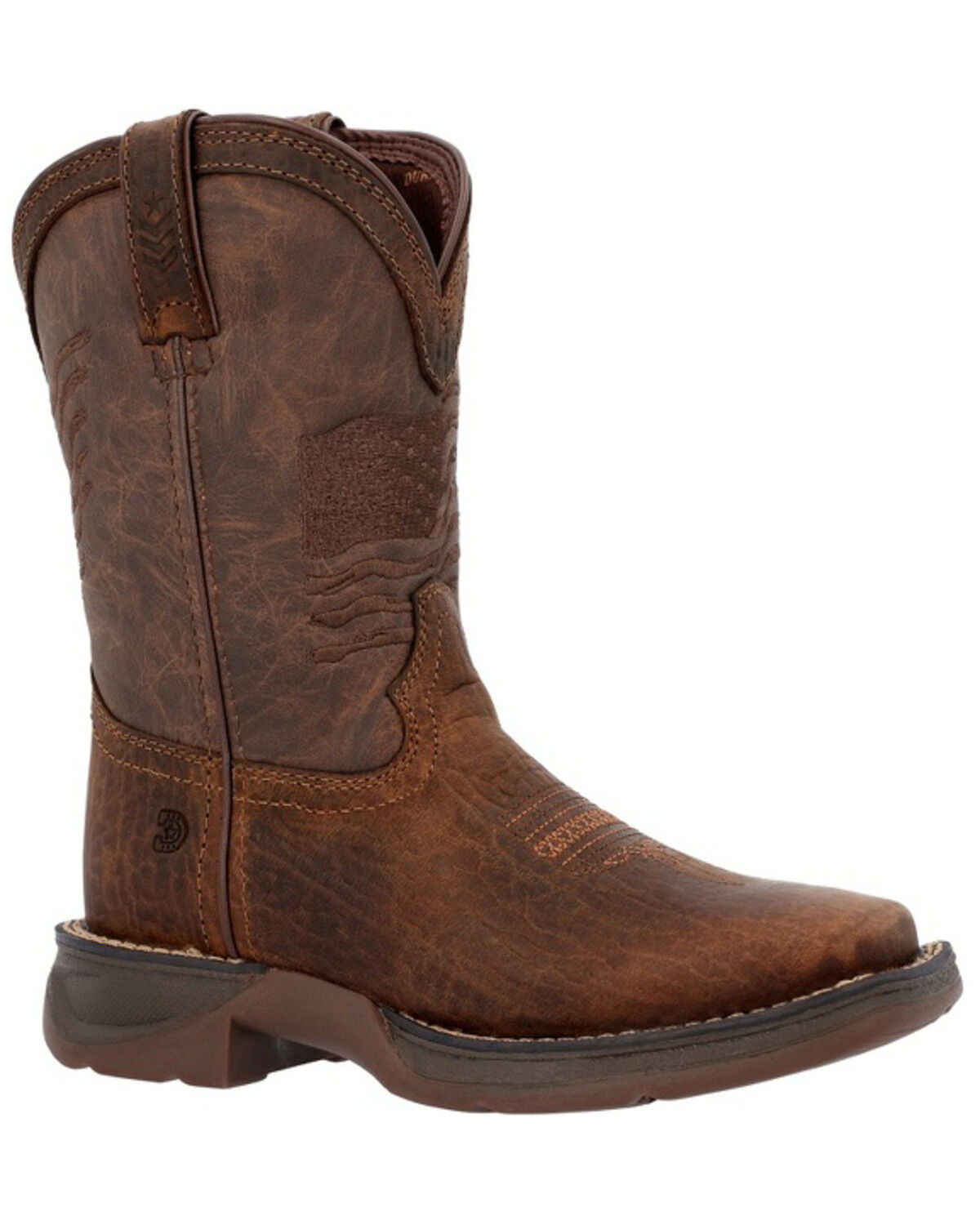 Image #1 - Durango Boys' Lil' Rebel western Boots - Broad Square Toe, Brown, hi-res
