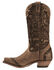 Image #3 - Boulet Women's Fancy Hand Tooled Inlay Western Boots - Snip Toe, Tobacco, hi-res