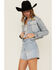 Image #2 - Vibrant Denim Women's Embellished Light Wash Cropped Denim Jacket, , hi-res