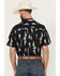 Image #4 - RANK 45® Men's Ryder Vertical Thunderbird Short Sleeve Button-Down Stretch Western Shirt, Black, hi-res