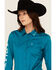 Image #3 - Ariat Women's Team Kirby Logo Long Sleeve Button-Down Stretch Western Shirt, Turquoise, hi-res