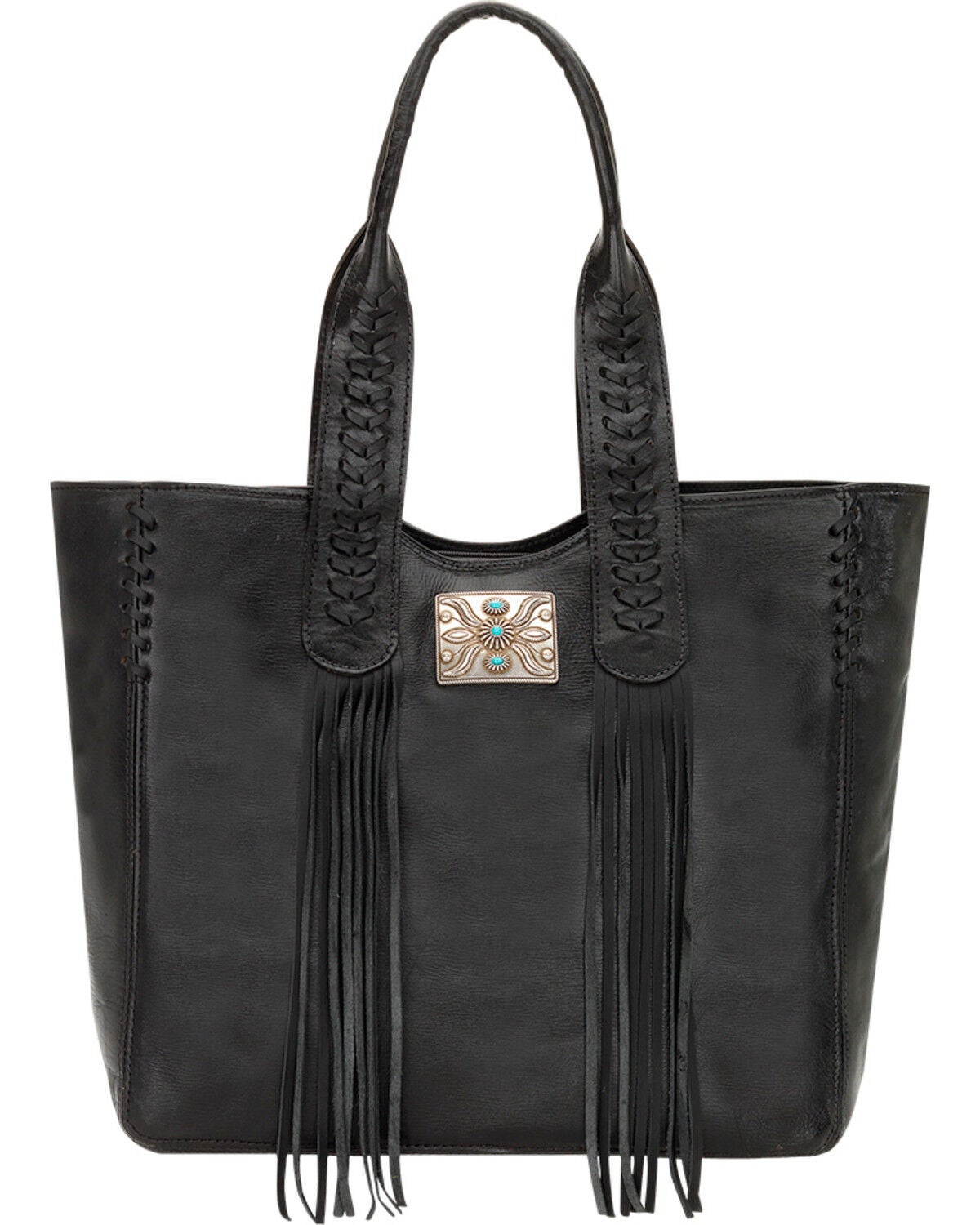 American West Black Mojave Canyon Large Zip Top Tote, Black, hi-res