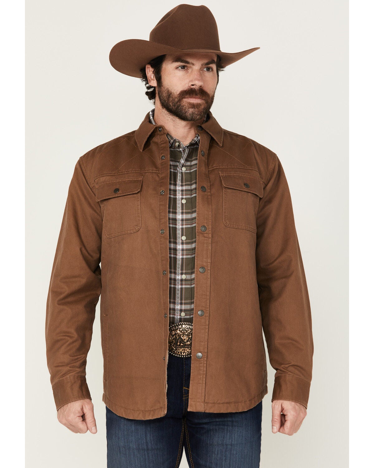 Dakota Grizzly Ryker Microsuede Sherpa Lined Shirt Jacket, Tan, hi-res